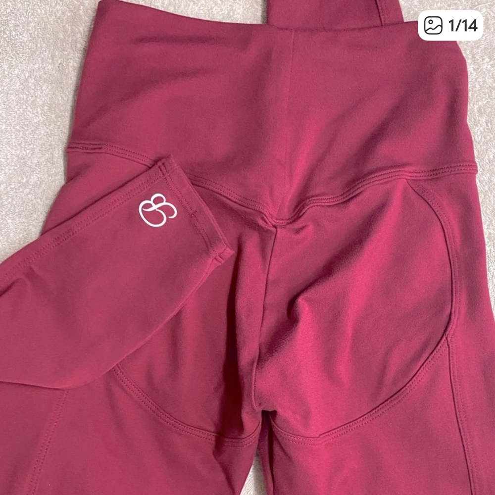 Bombshell Sportswear Burgundy Activewear Workout Yoga Gym Sculpt Leggings S